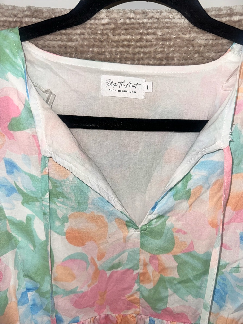 Floral Pastel Babydoll Mini Dress - Soft Multi - Picture 2 of 4